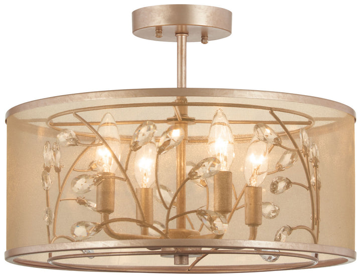 Minka Lavery Saras Jewel Four Light Semi Flush Mount in Nanti Champaign Silver