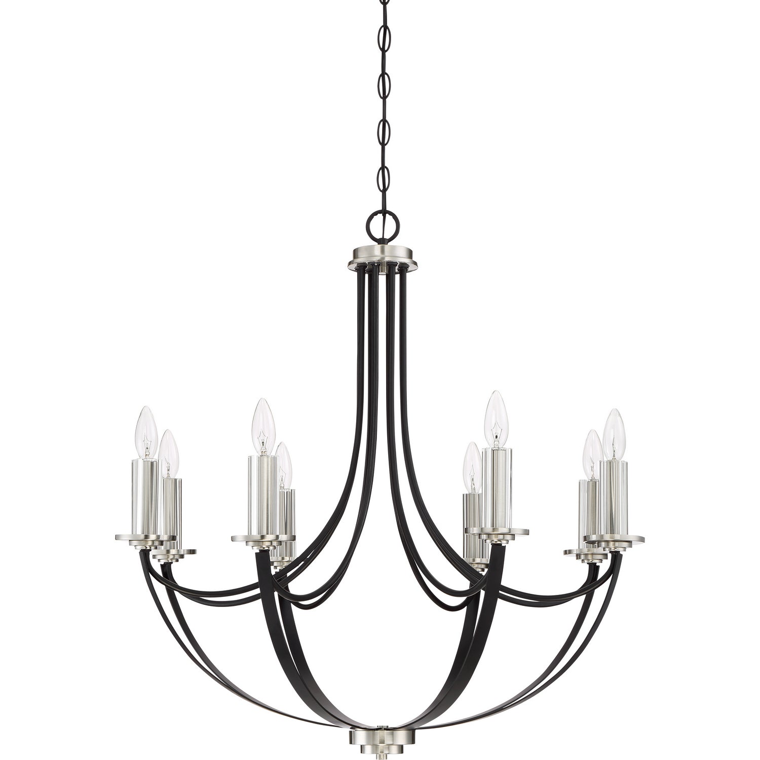 Quoizel Eight Light Chandelier in Mystic Black | Fan Diego