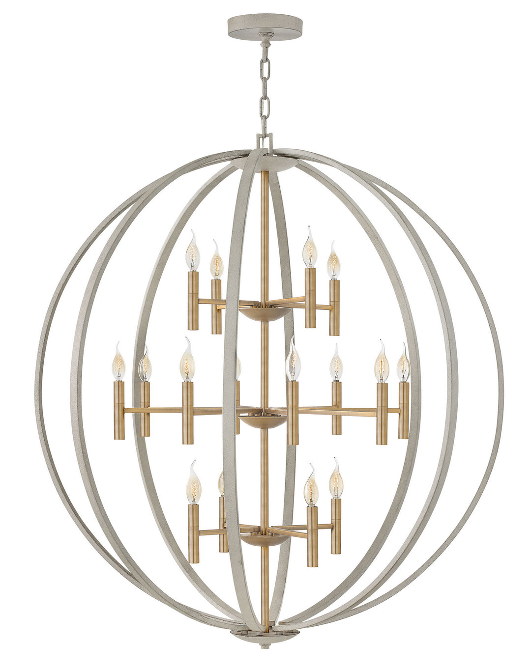 Euclid LED Chandelier in Cement Gray