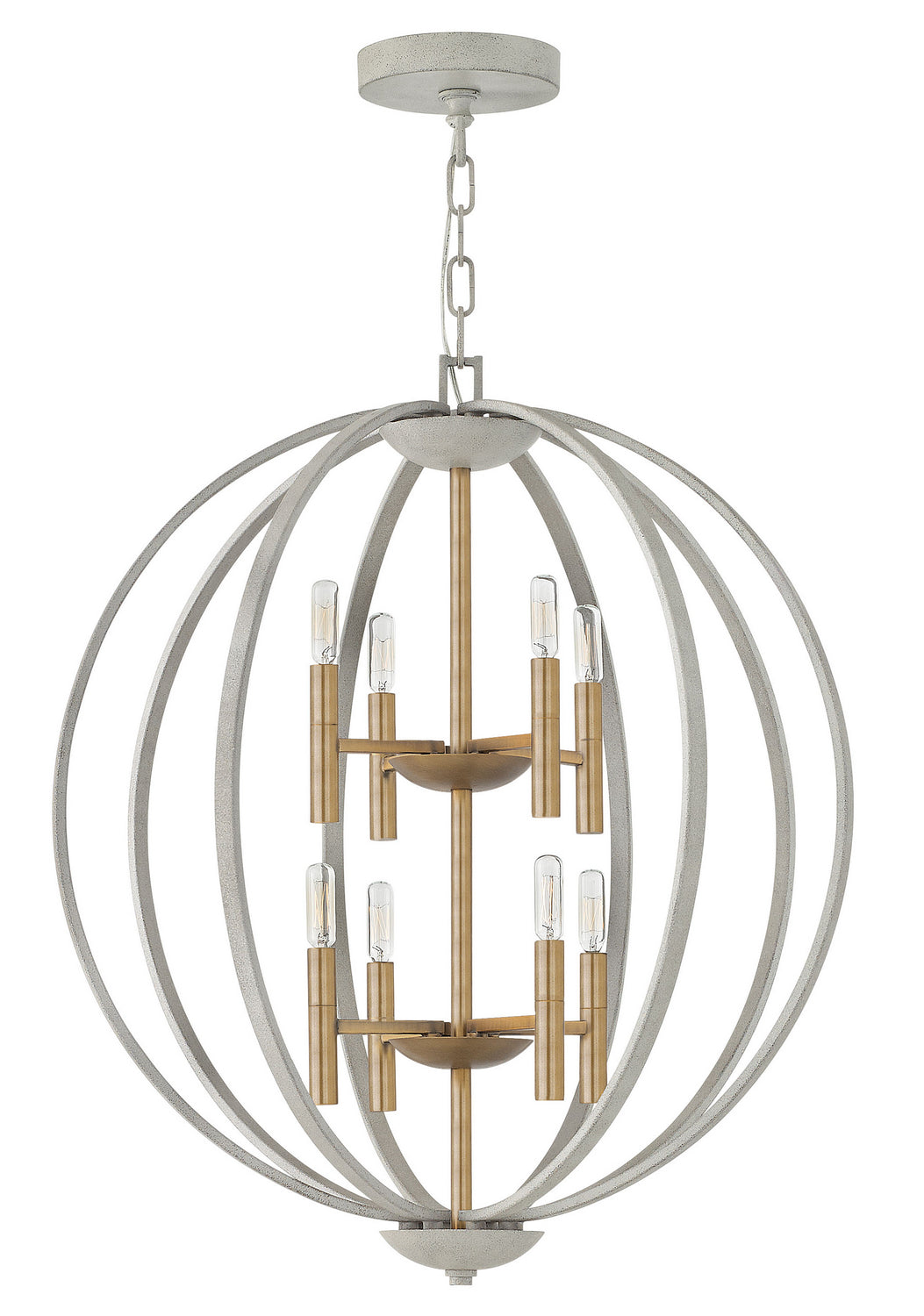 Euclid LED Foyer Pendant in Cement Gray