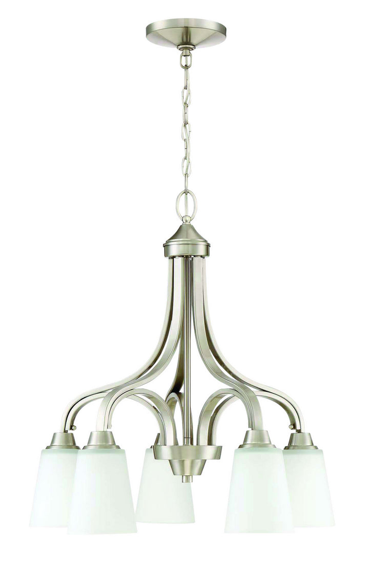 Grace Five Light Chandelier in Brushed Polished Nickel