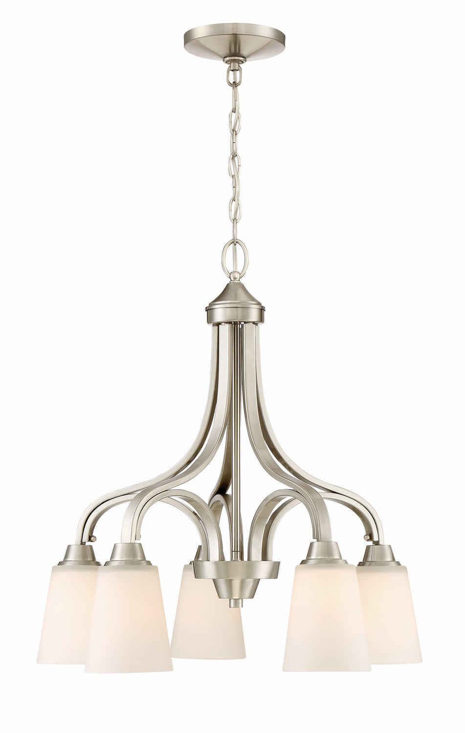 Grace Five Light Chandelier in Brushed Polished Nickel