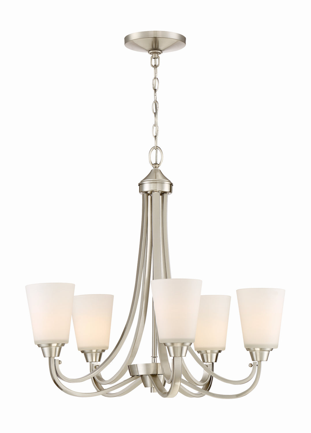 Grace Five Light Chandelier in Brushed Polished Nickel