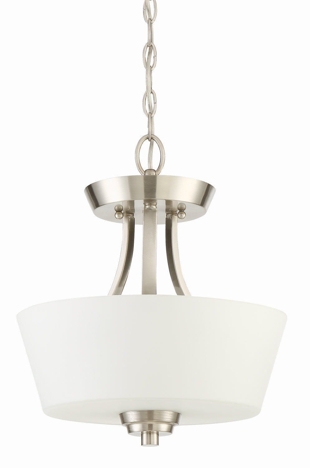 Grace Two Light Convertible Semi Flush in Brushed Polished Nickel