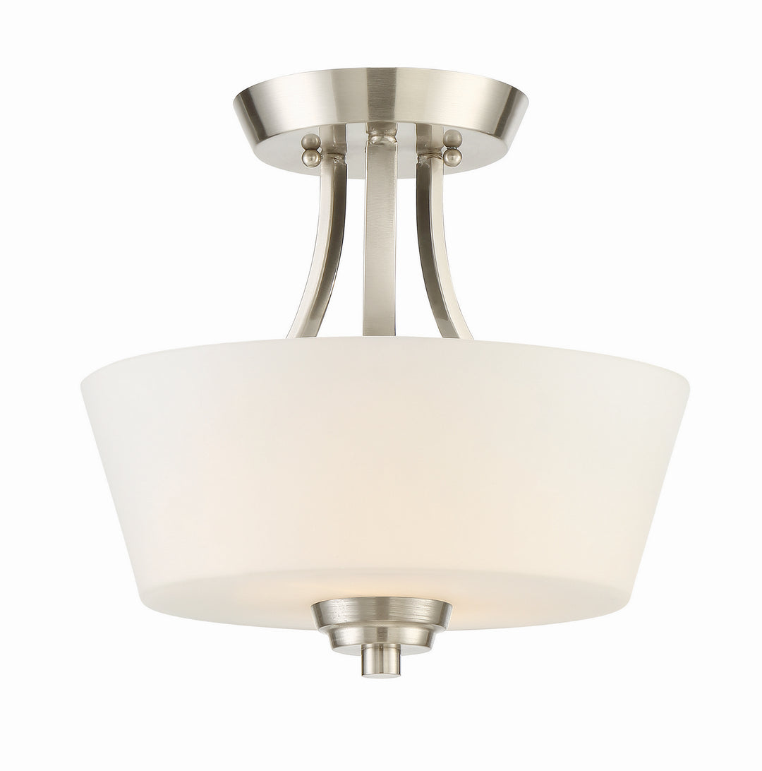 Grace Two Light Convertible Semi Flush in Brushed Polished Nickel