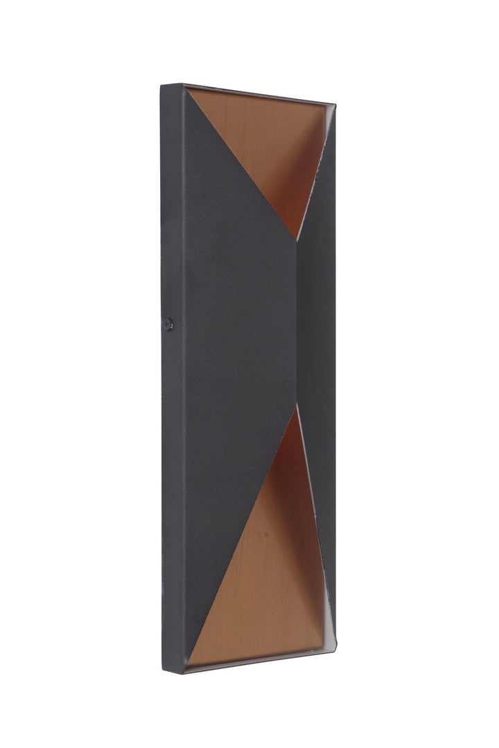 Peak LED Pocket Sconce in Matte Black/Satin Brass