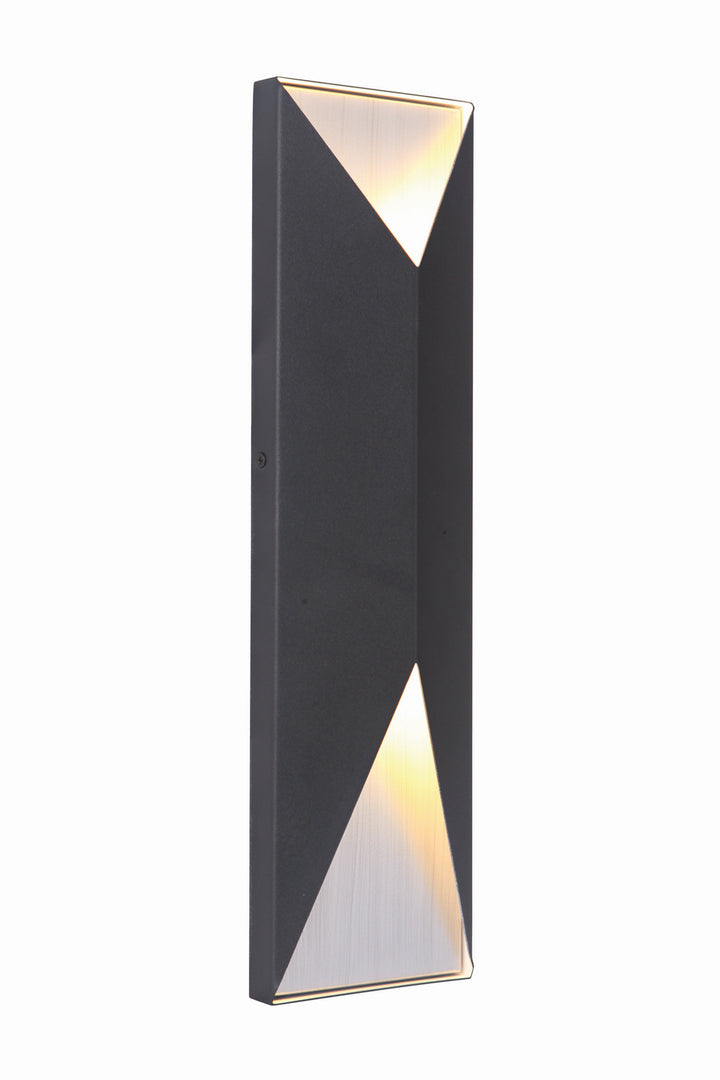 Peak LED Pocket Sconce in Matte Black/Brushed Aluminum