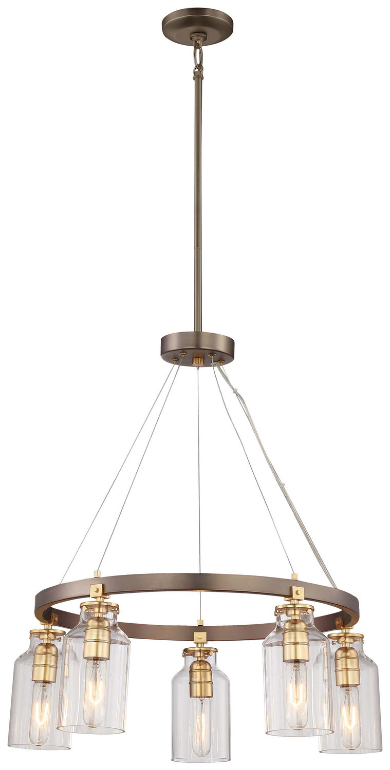 Minka Lavery Morrow Five Light Chandelier in Harvard Court Bronze with Gold Highlights