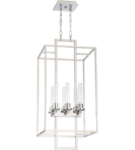 Cubic Six Light Foyer Pendant in Chrome