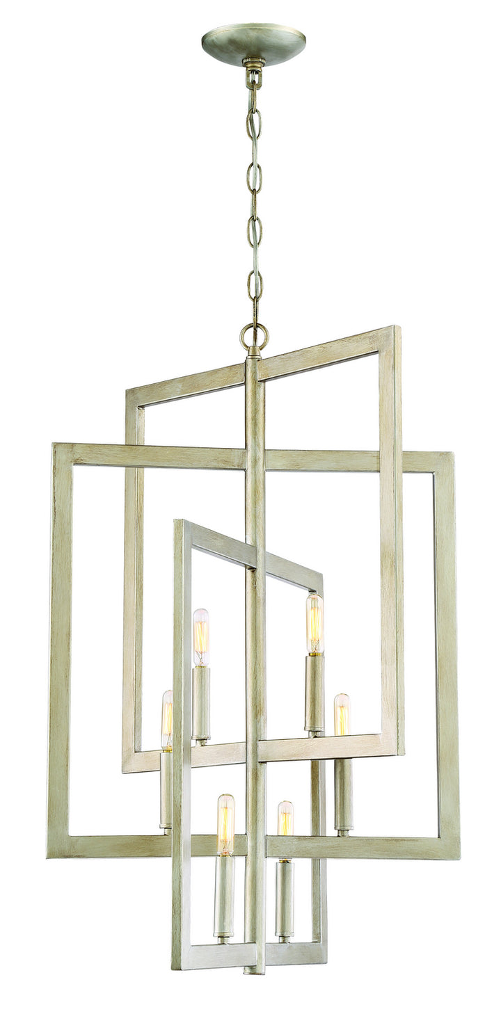 Portrait Six Light Foyer Pendant in Gold Twilight