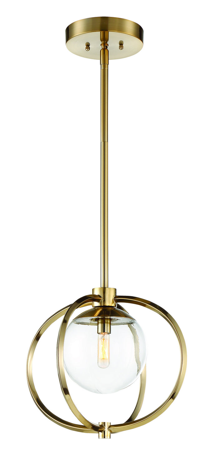 Piltz One Light Mini Pendant in Satin Brass