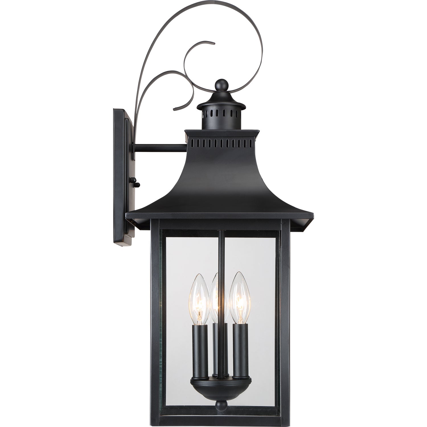 Quoizel Three Light Outdoor Wall Lantern in Mystic Black | Fan Diego