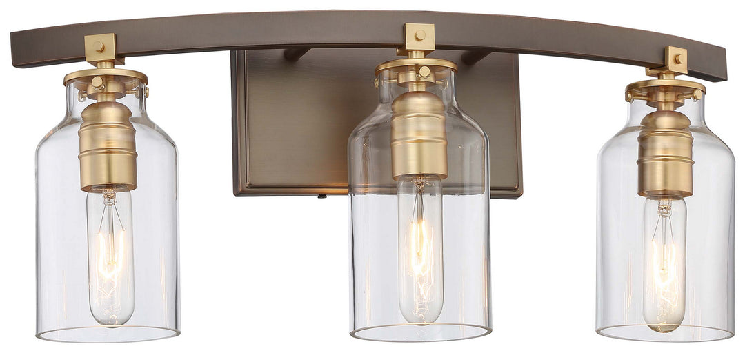 Minka Lavery Morrow Three Light Bath in Harvard Court Bronze with Gold Highlights