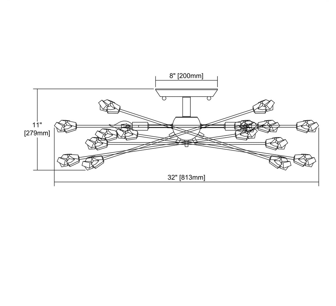 ELK Home Six Light Semi Flush Mount