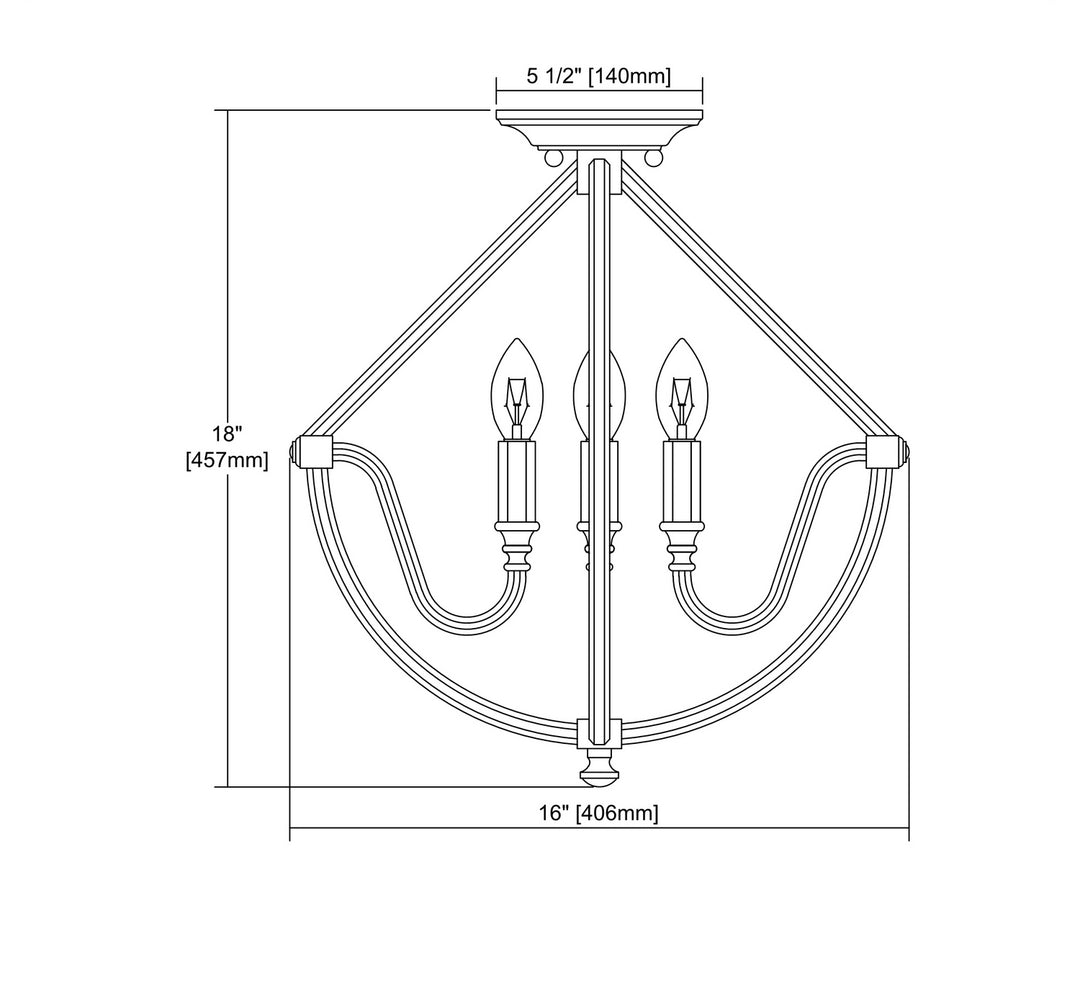 ELK Home Four Light Semi Flush Mount