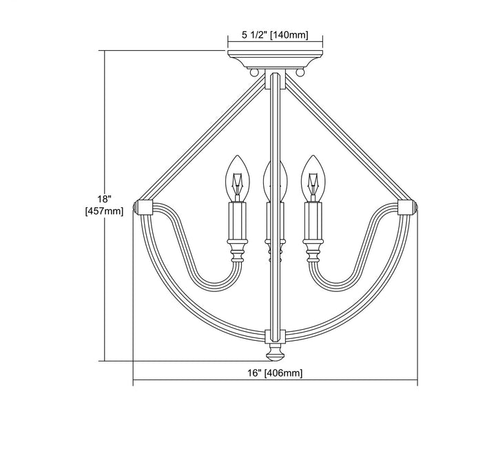 ELK Home Four Light Semi Flush Mount