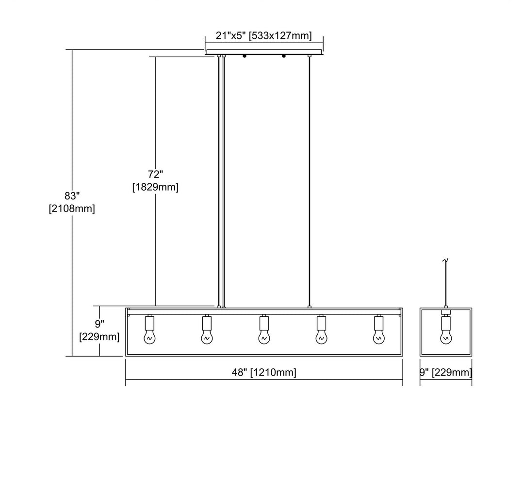 ELK Home Five Light Linear Chandelier
