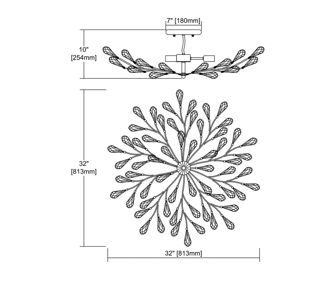 ELK Home Eight Light Semi Flush Mount