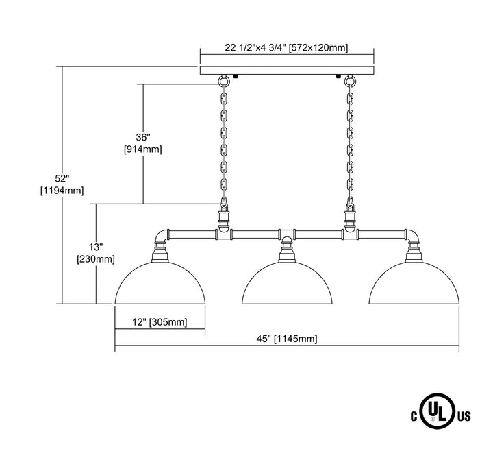 ELK Home Three Light Linear Chandelier