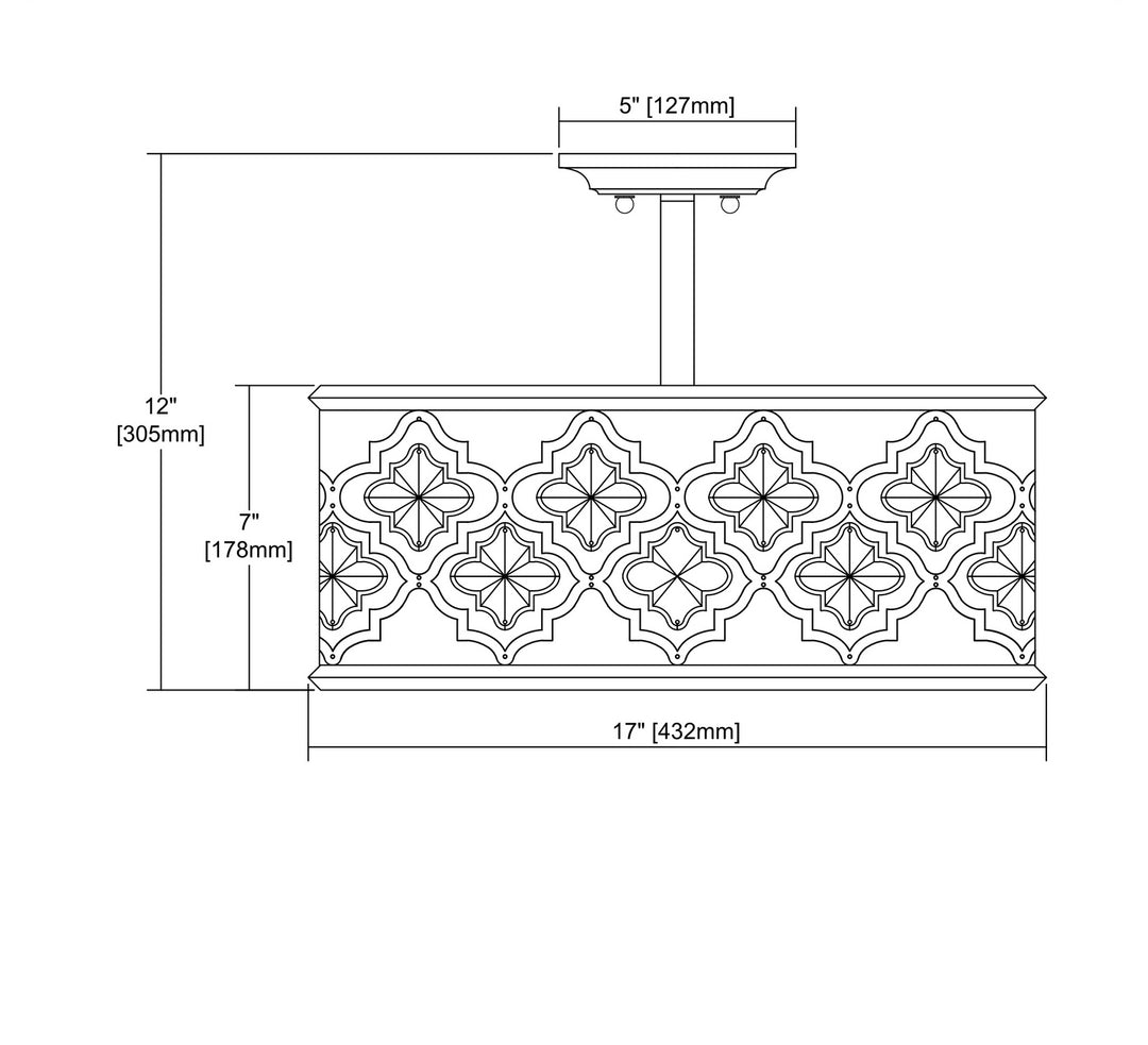 ELK Home Four Light Semi Flush Mount