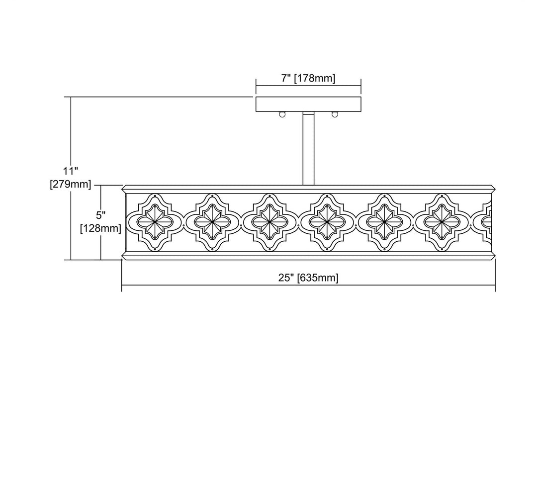 ELK Home Eight Light Semi Flush Mount