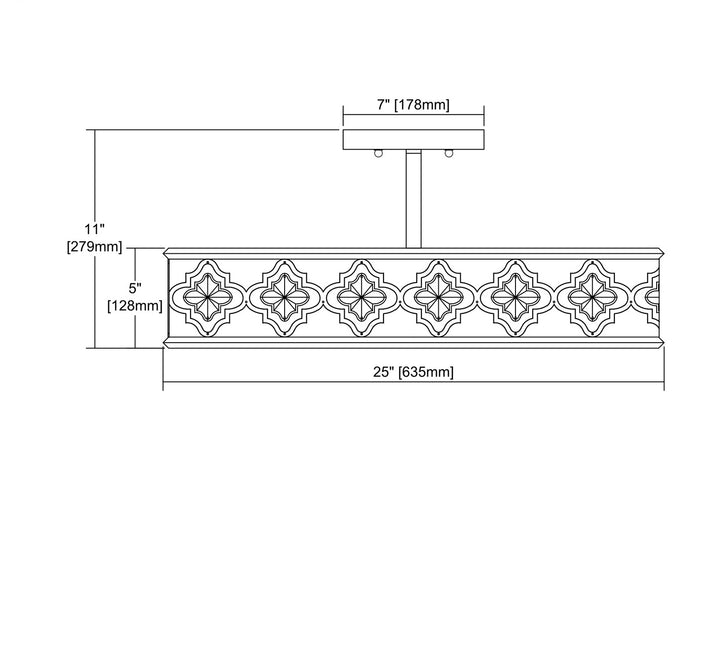 ELK Home Eight Light Semi Flush Mount