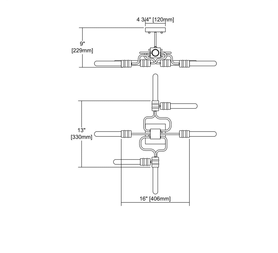 ELK Home Six Light Semi Flush Mount