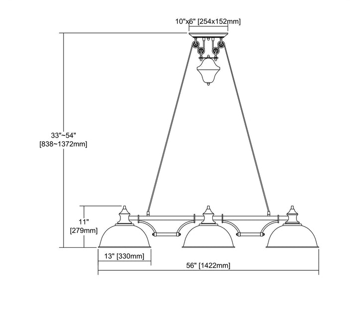 ELK Home Three Light Linear Chandelier