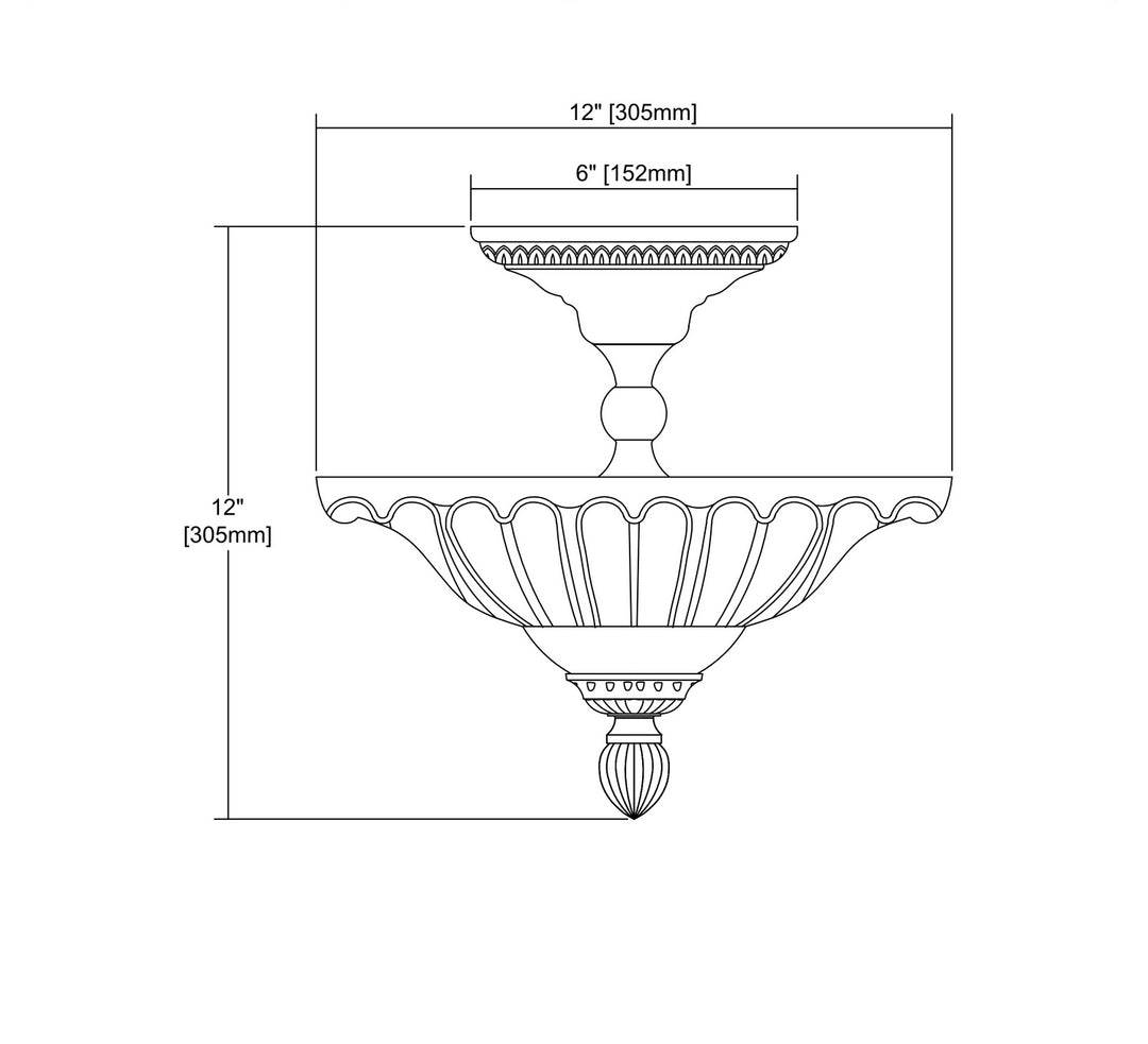 ELK Home Three Light Semi Flush Mount