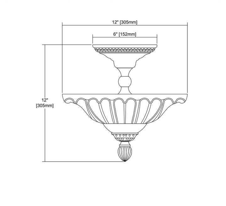 ELK Home Three Light Semi Flush Mount