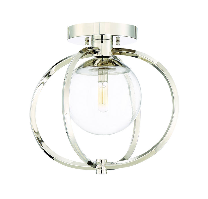 Piltz One Light Semi-Flush Mount in Polished Nickel