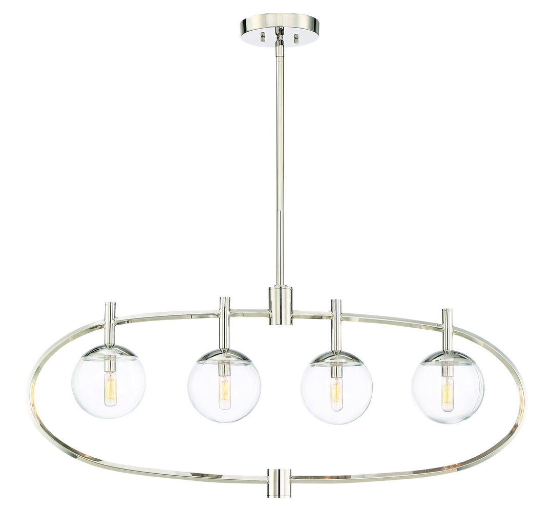 Piltz Four Light Island Pendant in Polished Nickel