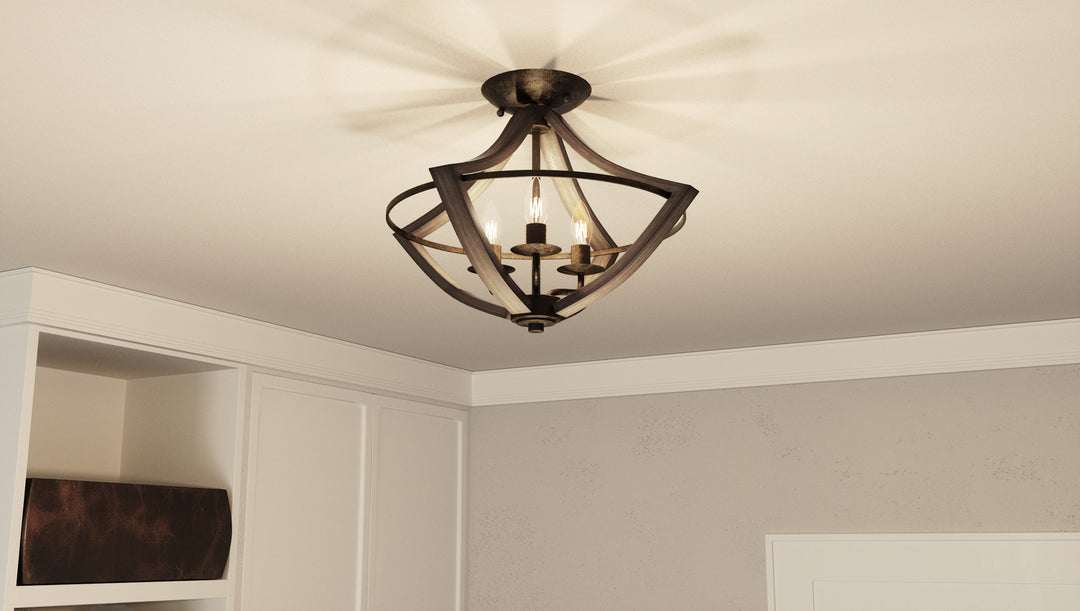 Quoizel Three Light Semi Flush Mount