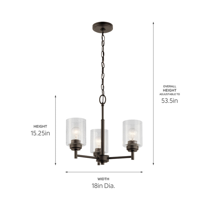 Kichler Three Light Mini Chandelier