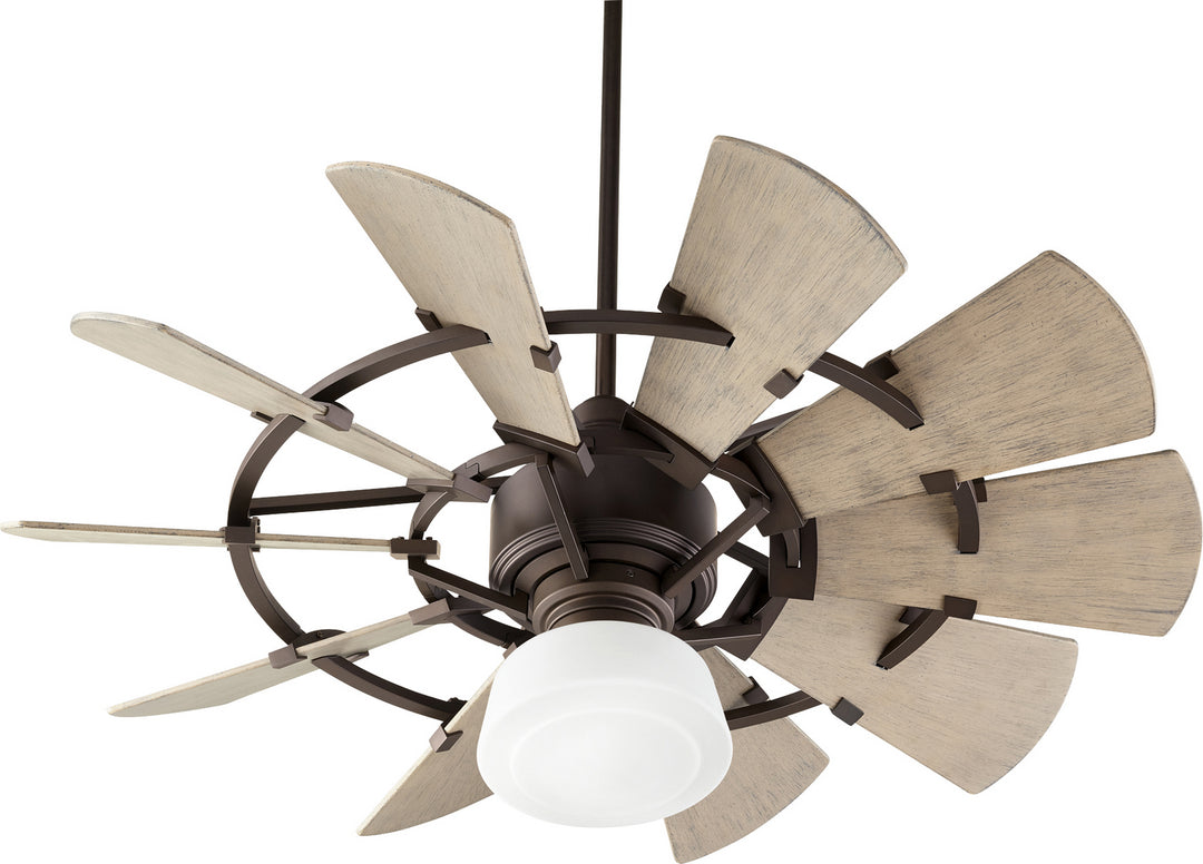 Quorum Windmill 44" Indoor/Outdoor DC Farmhouse Patio Ceiling Fan with Remote