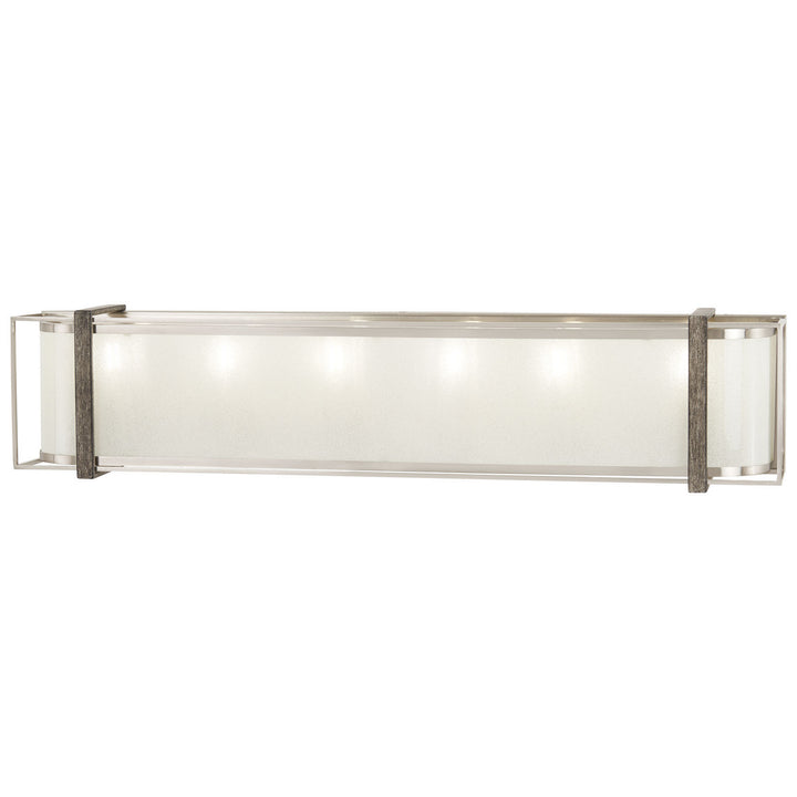 Minka Lavery Tysons Gate Six Light Bath in Brushed Nickel with Shale Wood