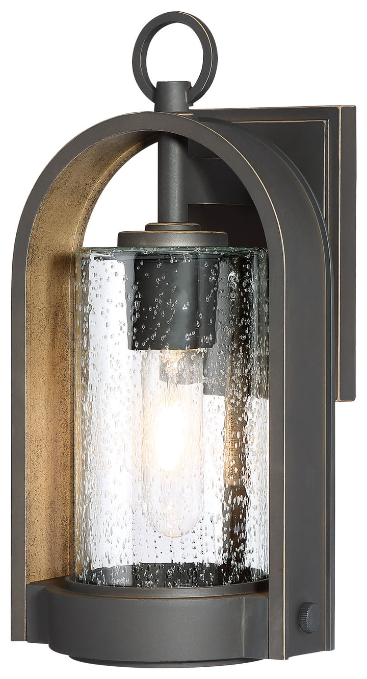 Minka Lavery Kamstra One Light Outdoor Wall Mount in Oil Rubbed Bronze with Gold Highlights