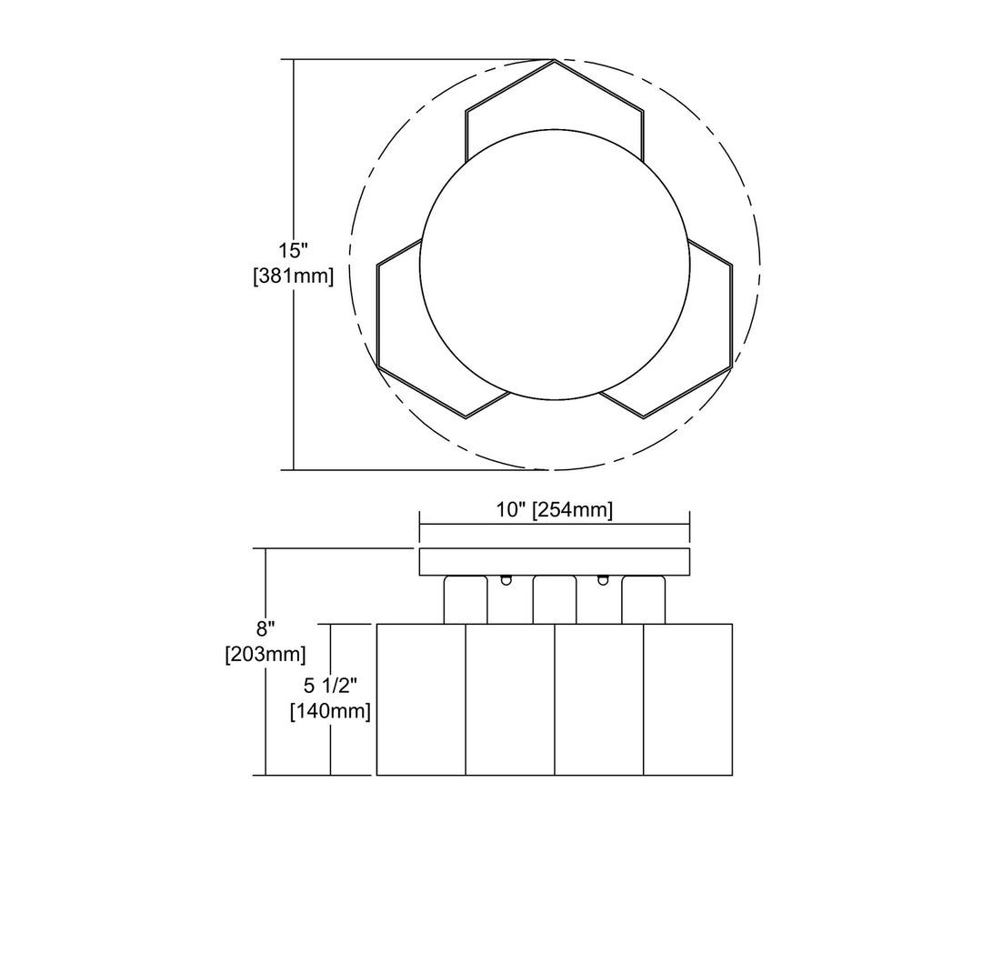 ELK Home Three Light Semi Flush Mount