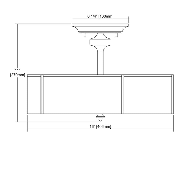 ELK Home Three Light Semi Flush Mount