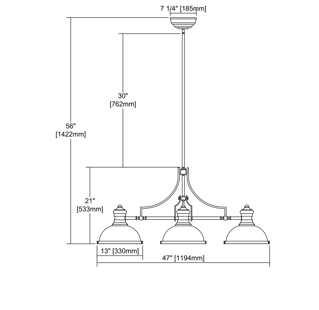 ELK Home Three Light Linear Chandelier