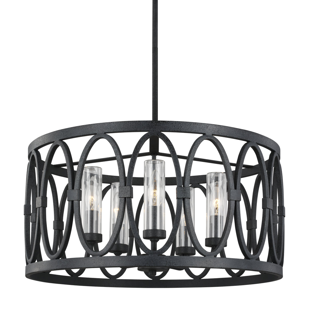 Visual Comfort Studio Five Light Outdoor Chandelier