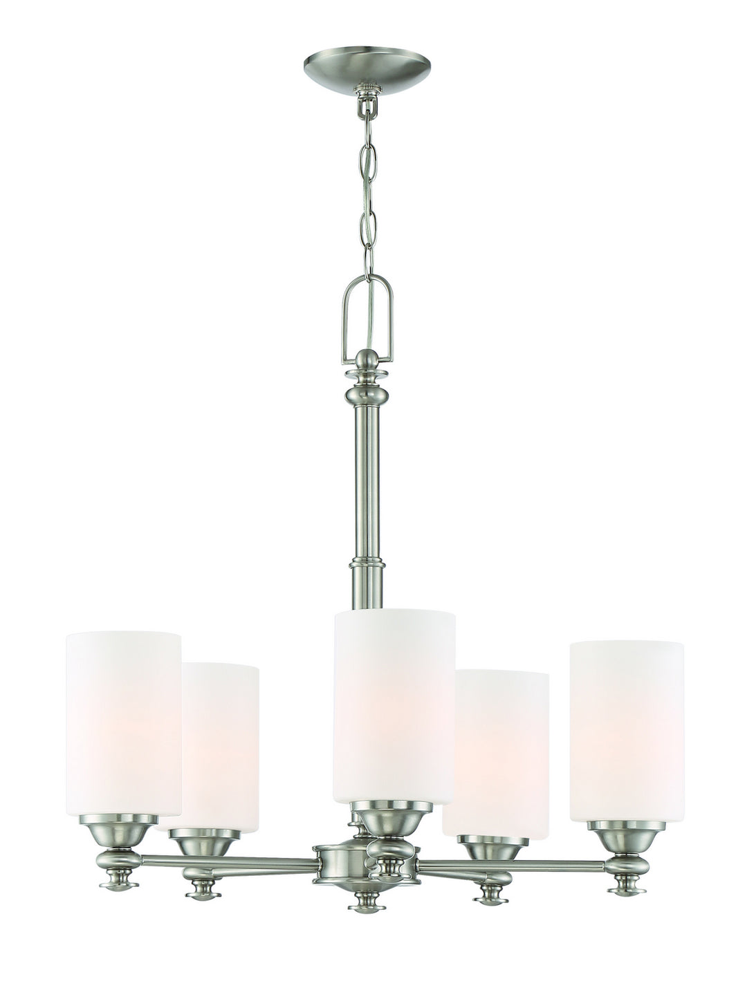 Dardyn Five Light Chandelier in Brushed Polished Nickel