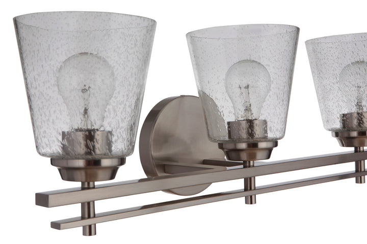 Drake Three Light Vanity in Brushed Polished Nickel