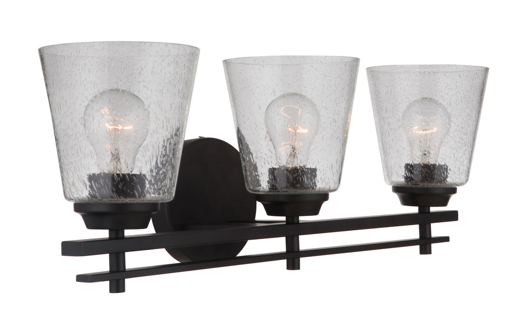 Drake Three Light Vanity in Flat Black