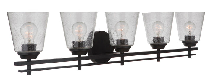 Drake Five Light Vanity in Flat Black