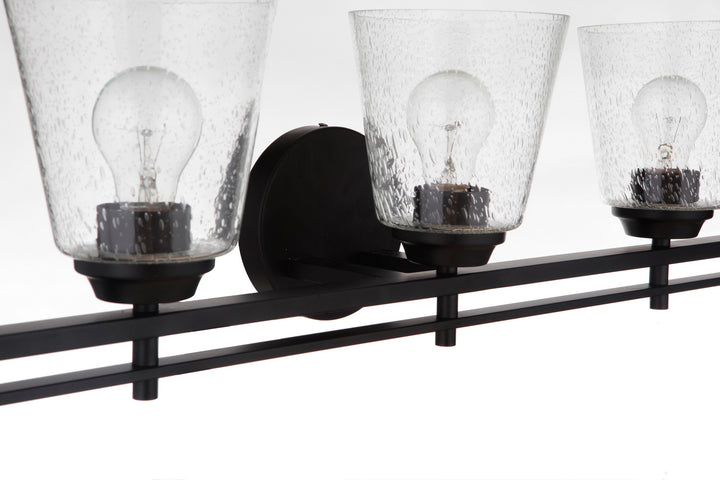 Drake Five Light Vanity in Flat Black