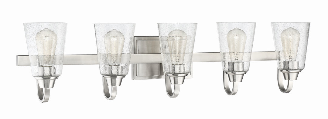 Grace Five Light Vanity in Brushed Polished Nickel