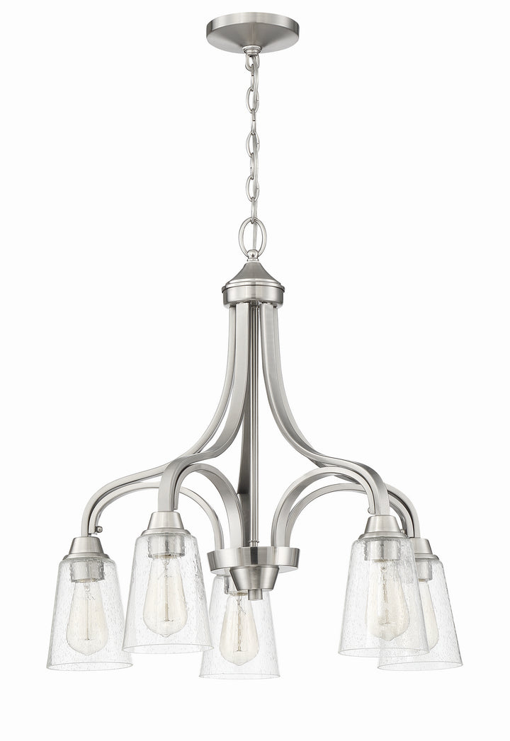 Grace Five Light Chandelier in Brushed Polished Nickel