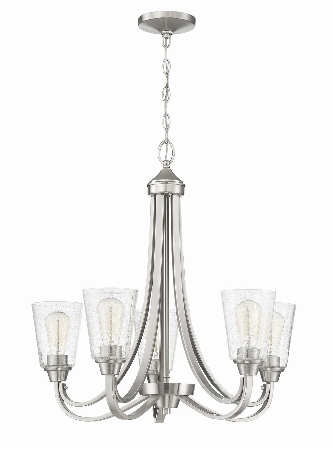 Grace Five Light Chandelier in Brushed Polished Nickel