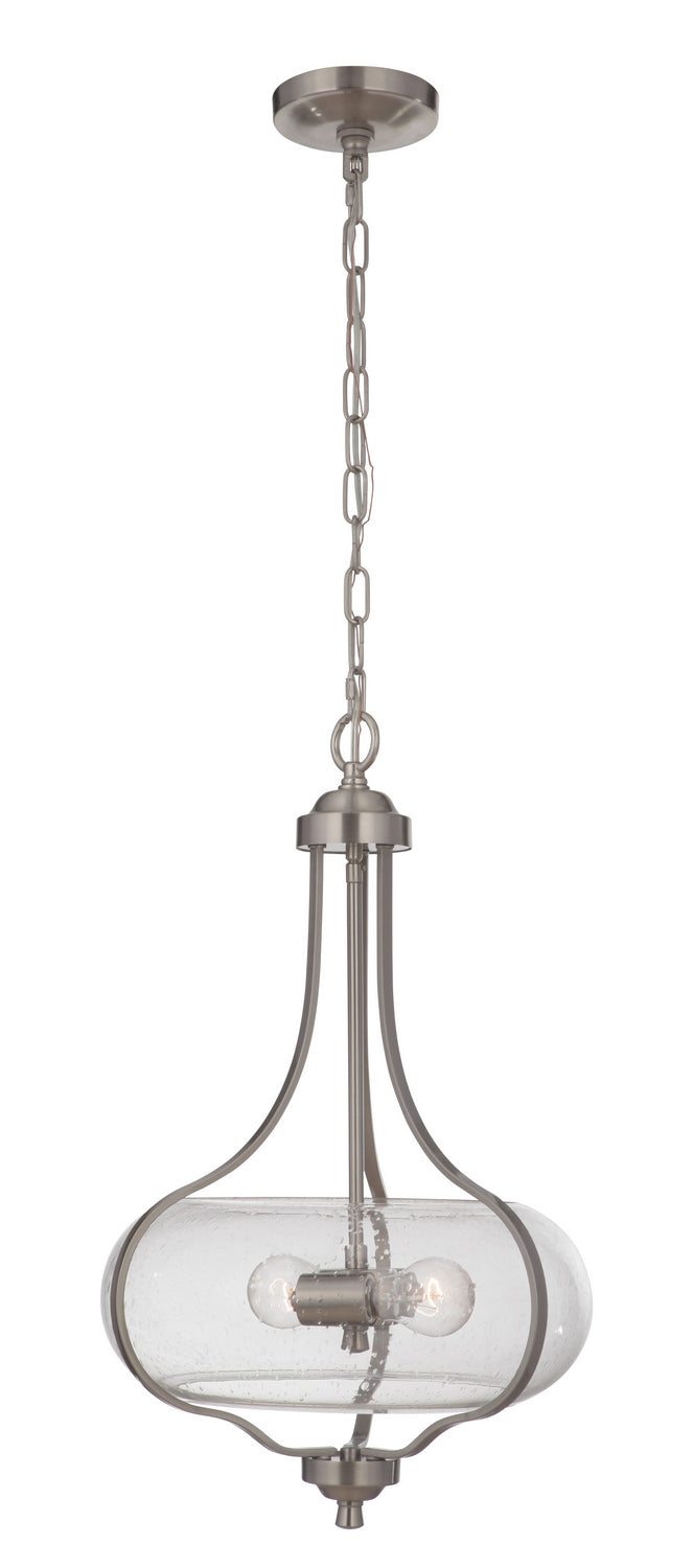 Serene Two Light Pendant in Brushed Polished Nickel